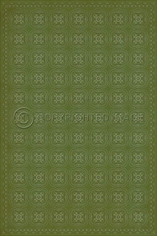 images Octavia Celery Vinyl Floor Cloth, 96 x 140