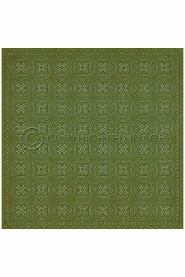 images Octavia Celery Vinyl Floor Cloth, 96 x 96 Square