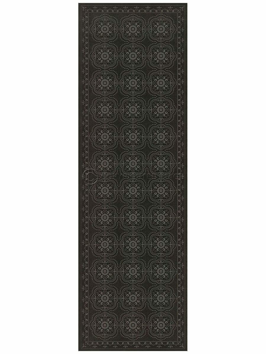 images Octavia Noir Vinyl Floor Cloth, 36 x 115 Runner