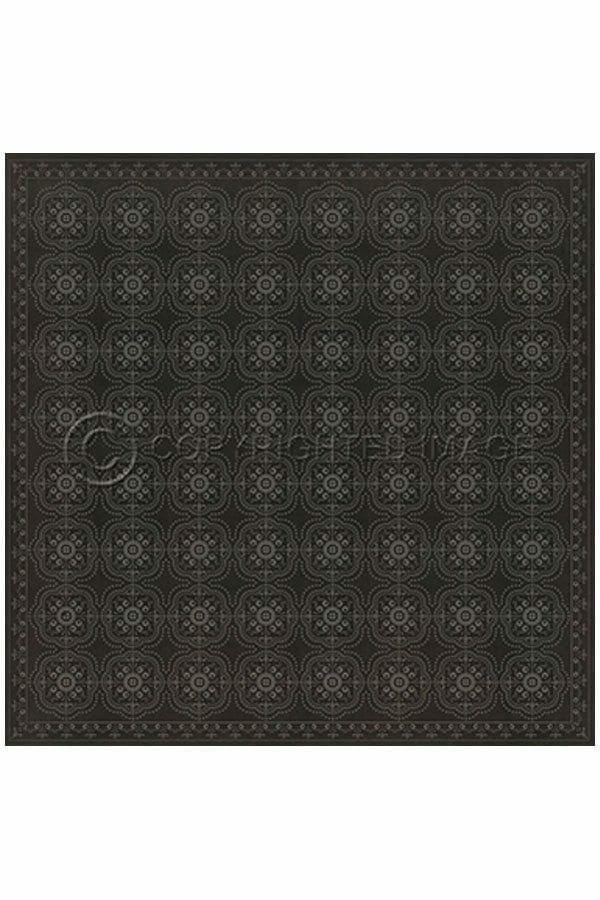 images Octavia Noir Vinyl Floor Cloth, 96 x 96 Square