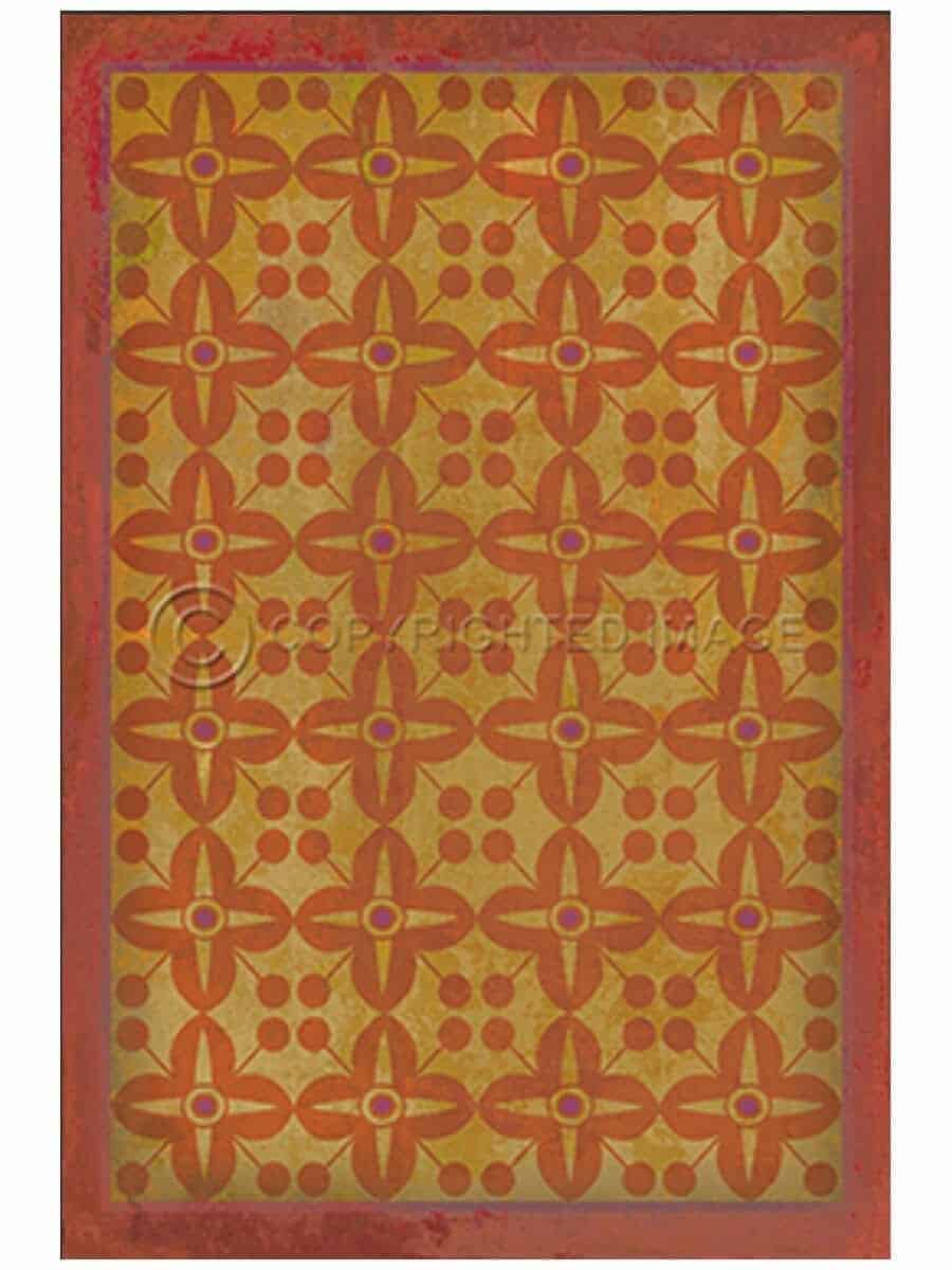 images Orange Alma Vinyl Floor Cloth, 20 x 30, 38 x 56, 52 x 76, 70 x 102