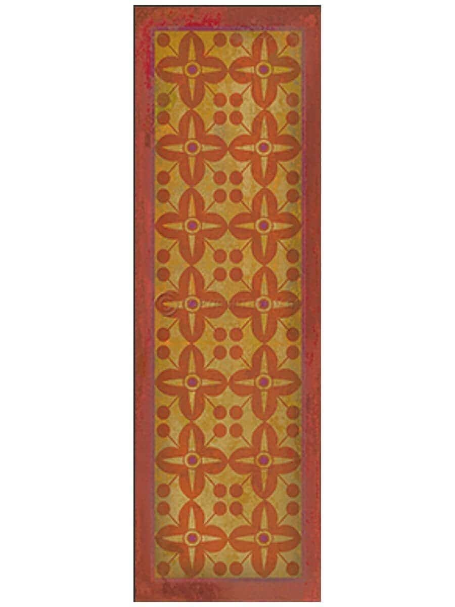 images Orange Alma Vinyl Floor Cloth, 36 x 115 Runner