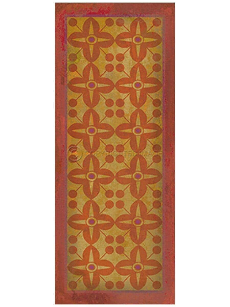 images Orange Alma Vinyl Floor Cloth, 36 x 90 Runner