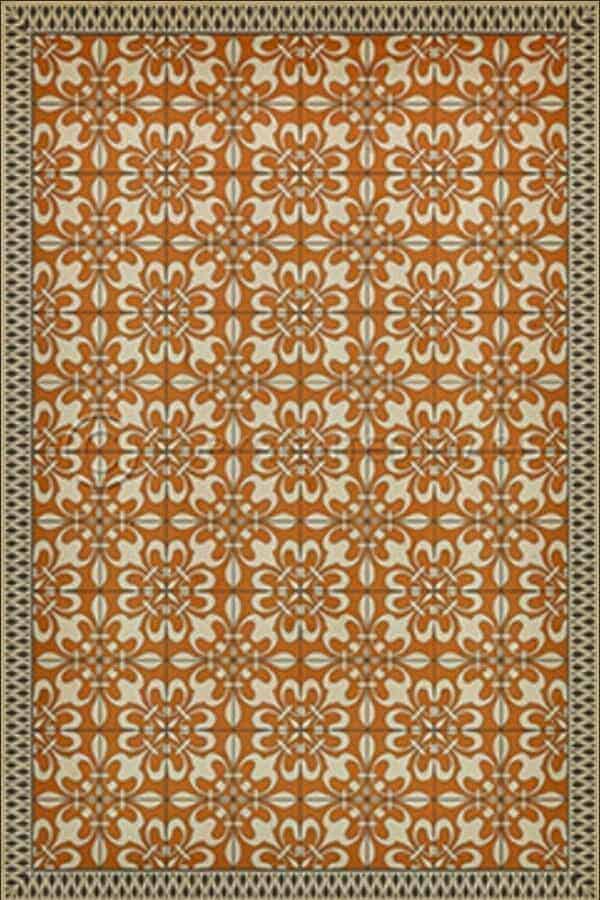 images Orange Atrium Vinyl Floor Cloth, 52 x 76, 70 x 102