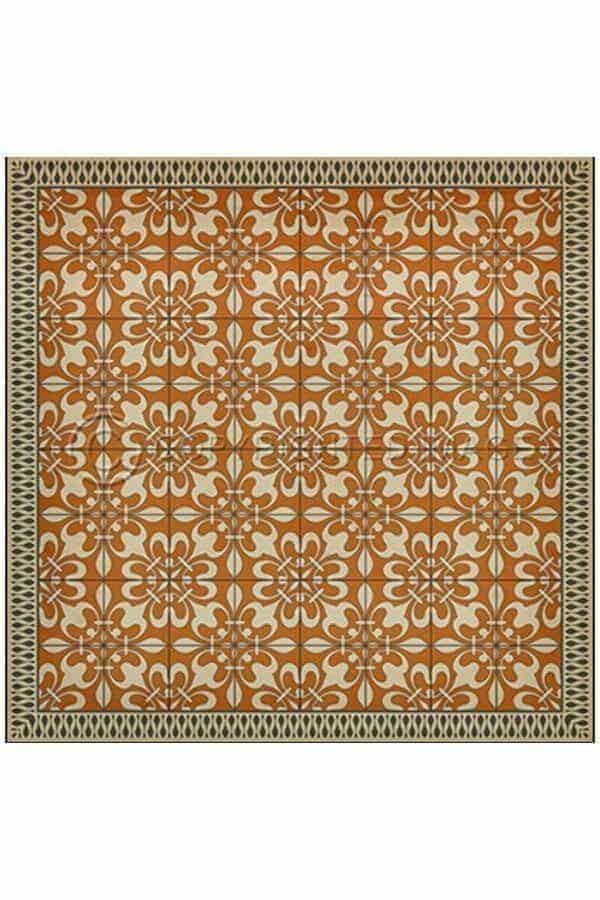 images Orange Atrium Vinyl Floor Cloth, 60 x 60, 72 x 72 Square