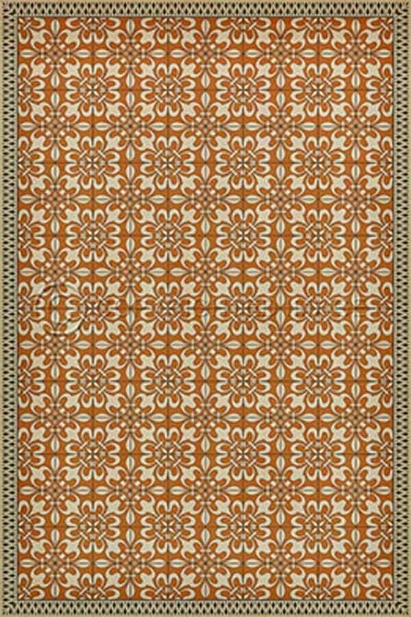 images Orange Atrium Vinyl Floor Cloth, 96 x 140, 120 x 175
