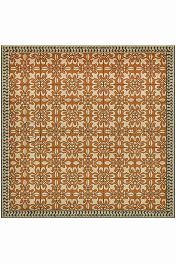 images Orange Atrium Vinyl Floor Cloth, 96 x 96, 120 x 120 Square