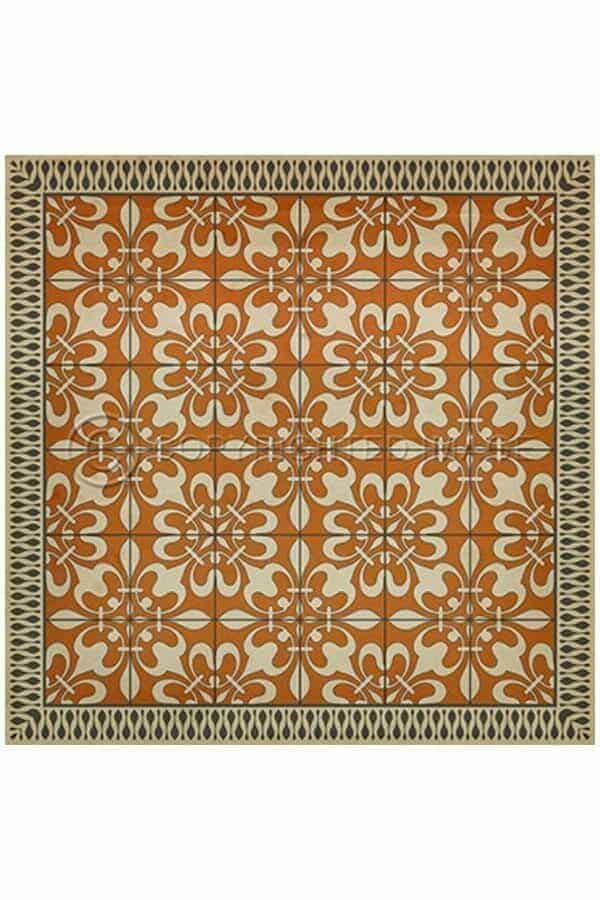 images Orange Atrium Vinyl Floor Cloth, 36 x 36, 48 x 48 Square
