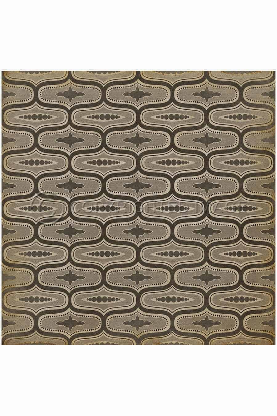 images Ottoman Silver Vinyl Floor Cloth, 36 x 36, 48 x 48 Square