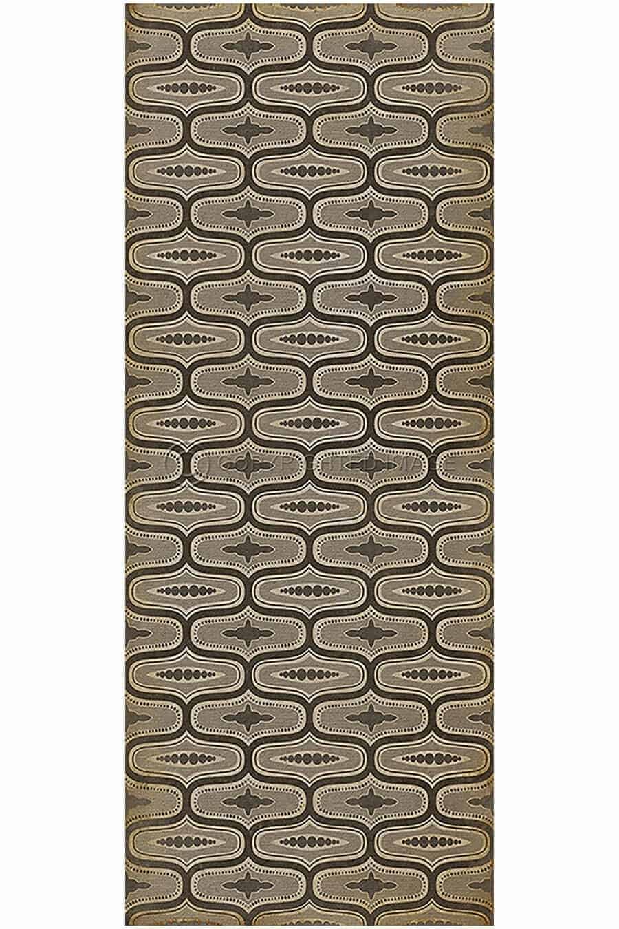 images Ottoman Silver Vinyl Floor Cloth, 36 x 90 Runner
