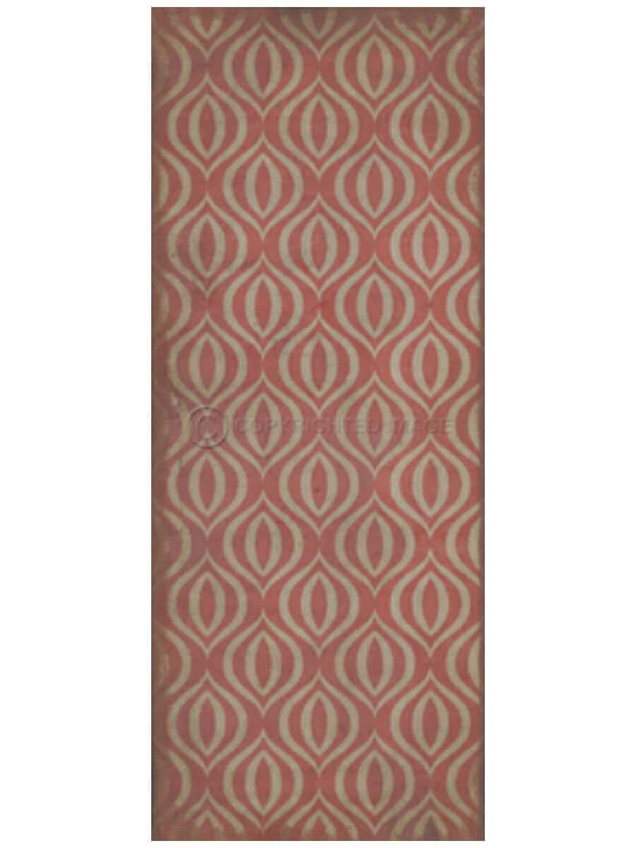 images Pink Alhambra Vinyl Floor Cloth, 36 x 90 Runner