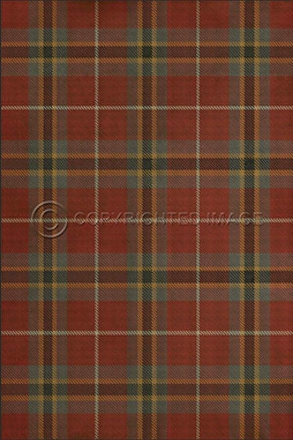 images Red & Grey Aberdeen Vinyl Floor Cloth, 20 x 30, 38 x 56, 52 x 76, 70 x 102