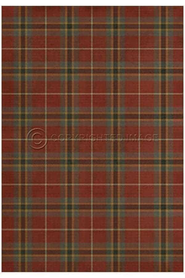 images Red & Grey Aberdeen Vinyl Floor Cloth, 96 x 140, 120 x 175