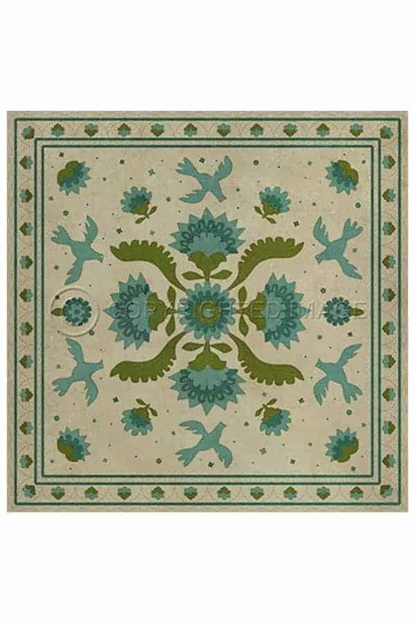 images Sampler Bluebird Vinyl Floor Cloth, Square
