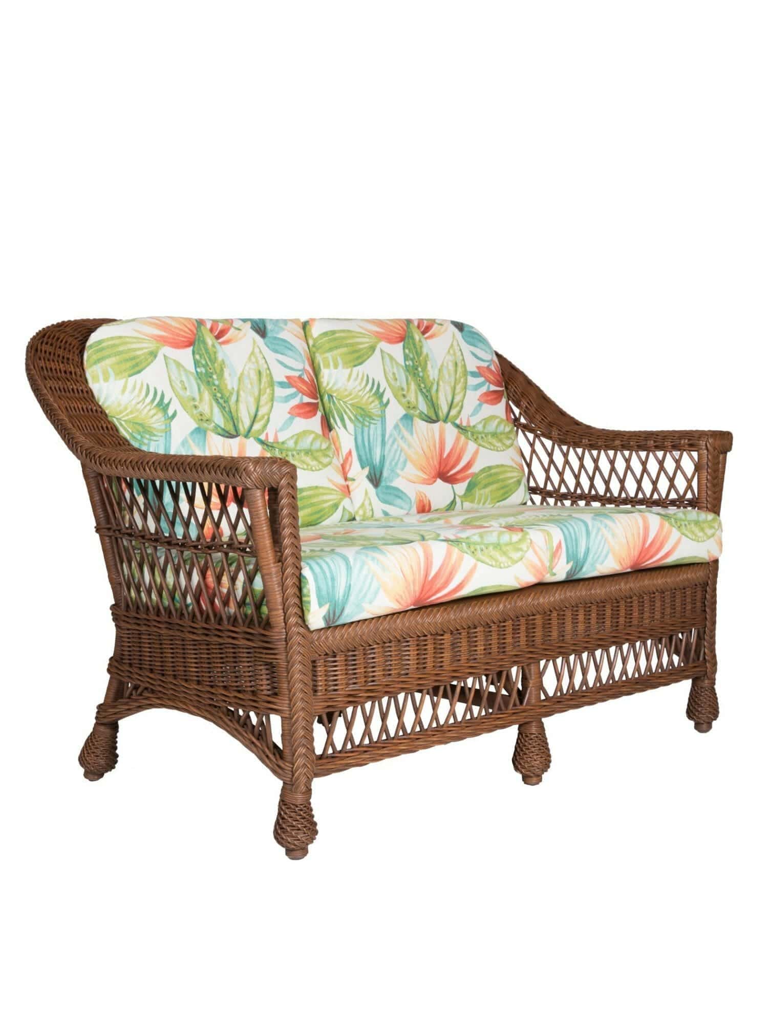 images avannah Wicker Loveseat, Coffee