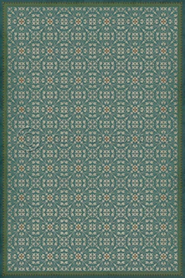 images Spicher Vinyl Floor Cloths, Teal Ondine Vinyl Floor Cloth
