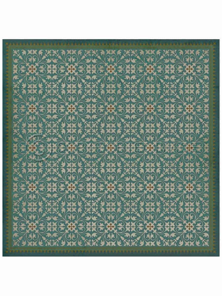 images Spicher Vinyl Floor Cloths, Teal Ondine Vinyl Floor Cloth