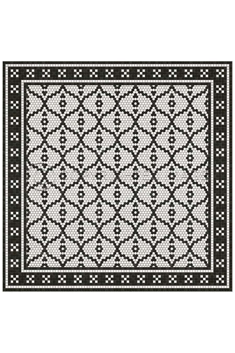 images Tesserae Helen Vinyl Floor Cloth, 96 x 96