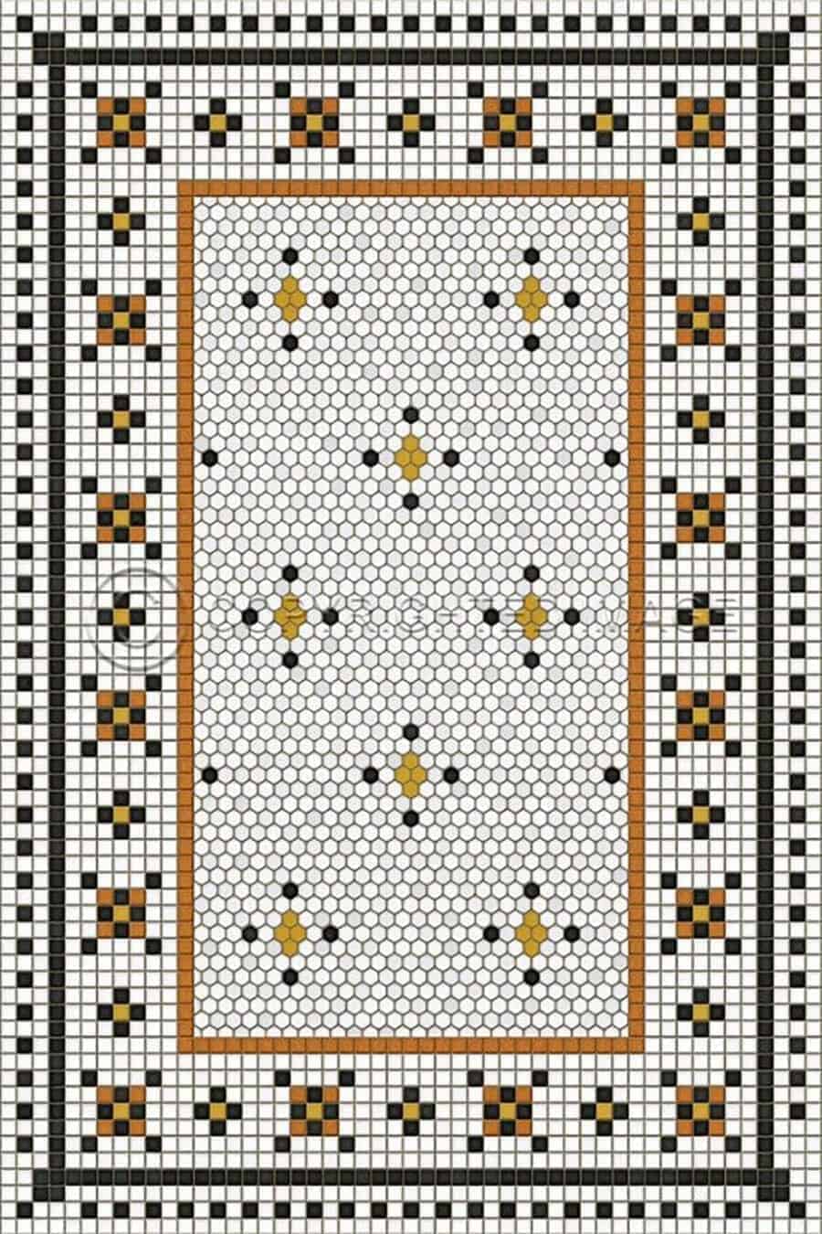 images Tesserae Midas Vinyl Floor Cloth, 52 x76