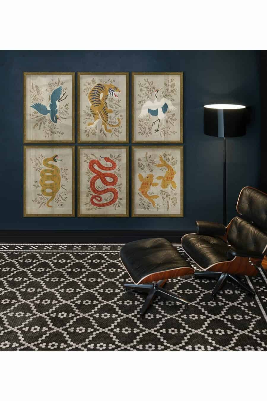 images Tesserae Paris Vinyl Floor Cloth, Room View