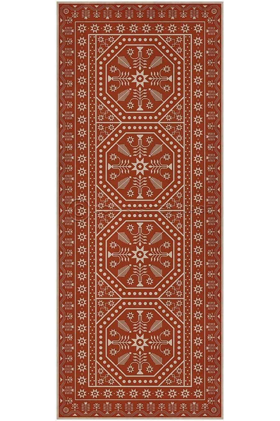 images Tin Ceiling Brick Vinyl Floor Cloth, 36 x 90 Runner