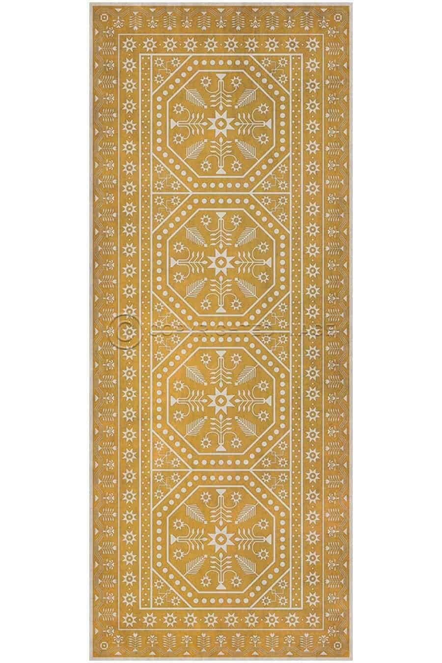 images Tin Ceiling Honey Vinyl Floor Cloth, 36 x 90 Runner