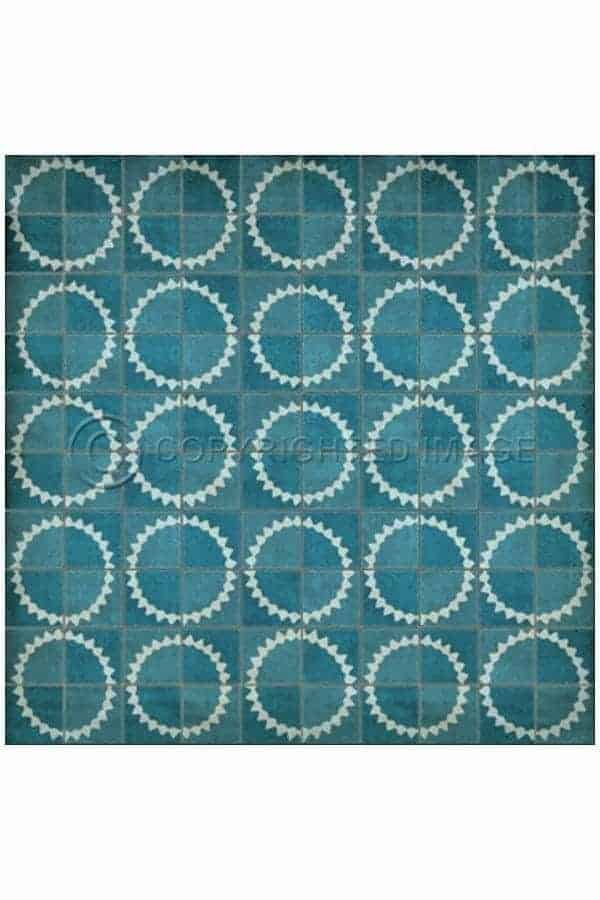 images Spicher Vinyl Floor Cloths, Turquoise Sundial Vinyl Floor Cloth,