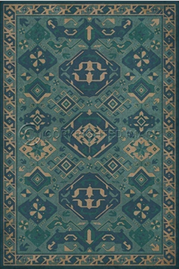 images Virginia Cerulean Vinyl Floor Cloth