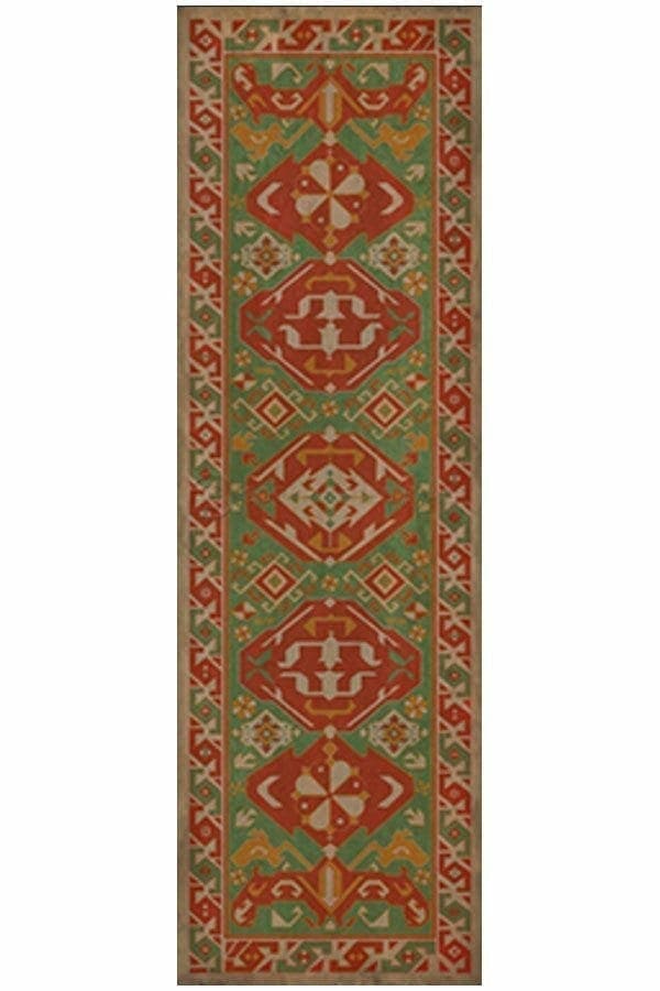 images Virginia Clementine Vinyl Floor Cloth, 36 x 115 Runner