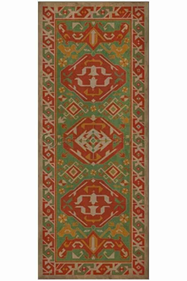 images Virginia Clementine Vinyl Floor Cloth, 36 x 90 Runner