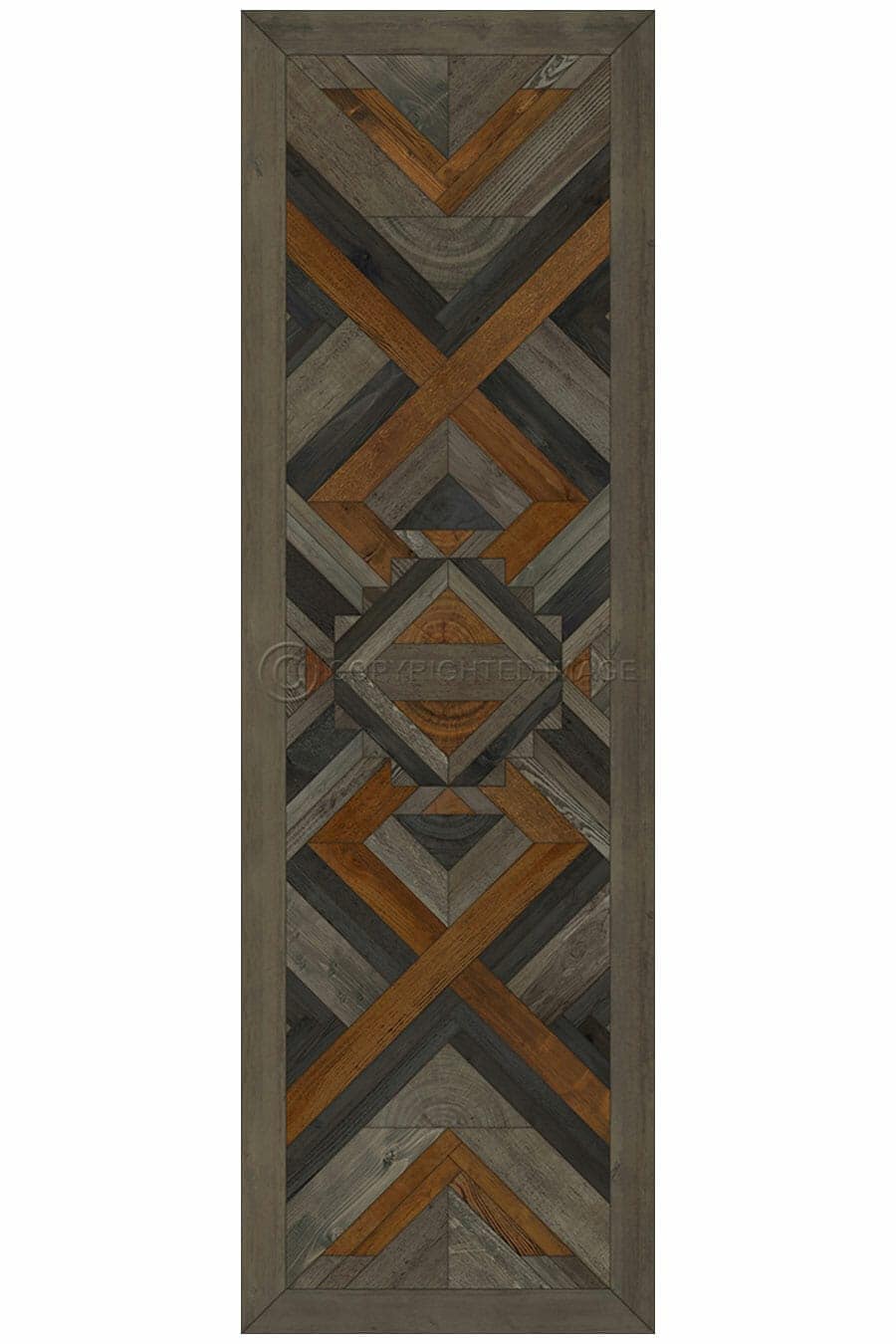 images Woodwork Toffee Vinyl Floor Cloth, 36 x 115 Runner