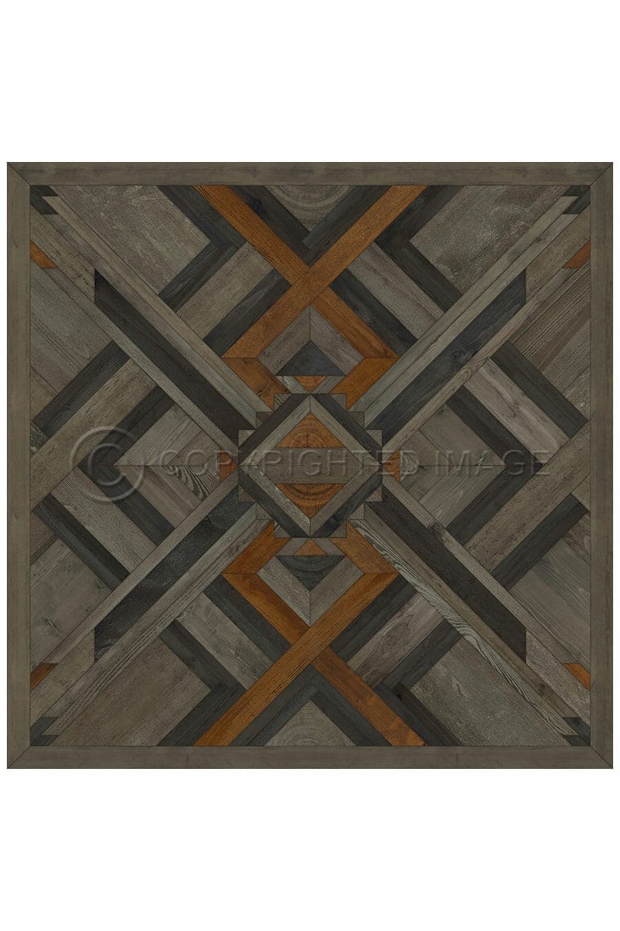 images Woodwork Toffee Vinyl Floor Cloth, 36 x 36, 48 x 48