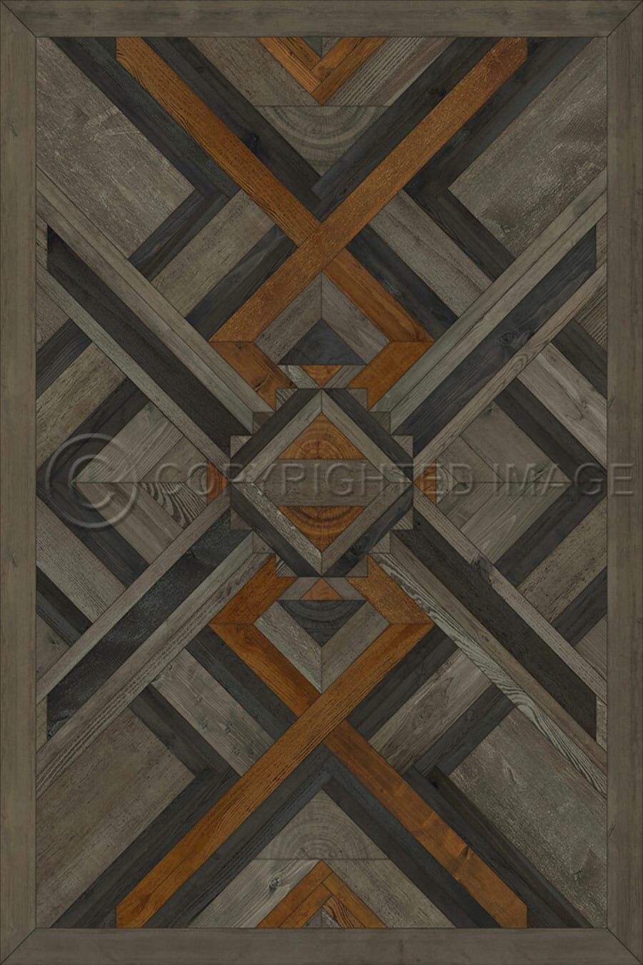images Woodwork Toffee Vinyl Floor Cloth, 52 x 76, 70 x 102