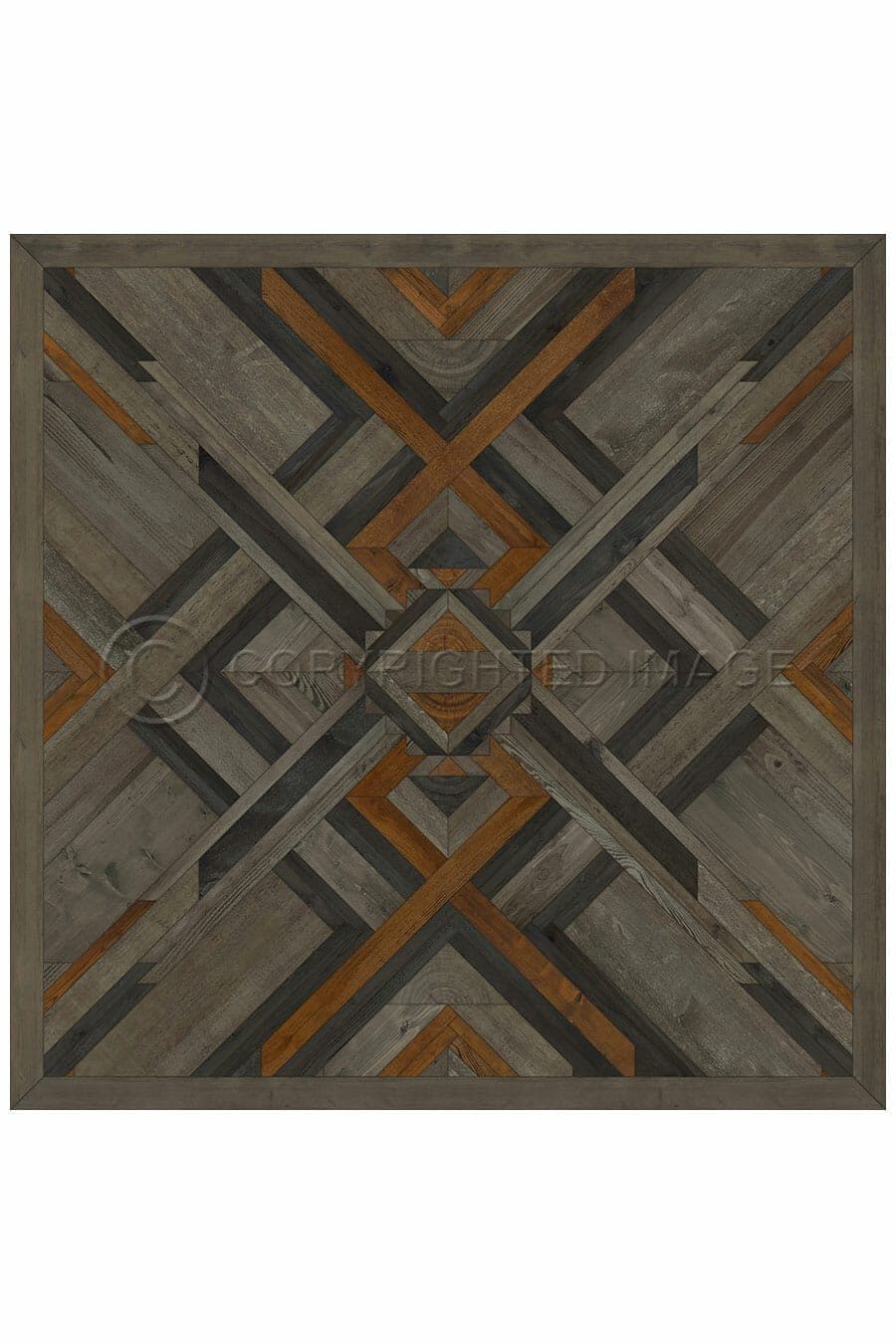 images Woodwork Toffee Vinyl Floor Cloth, 60 x 60, 72 x 72