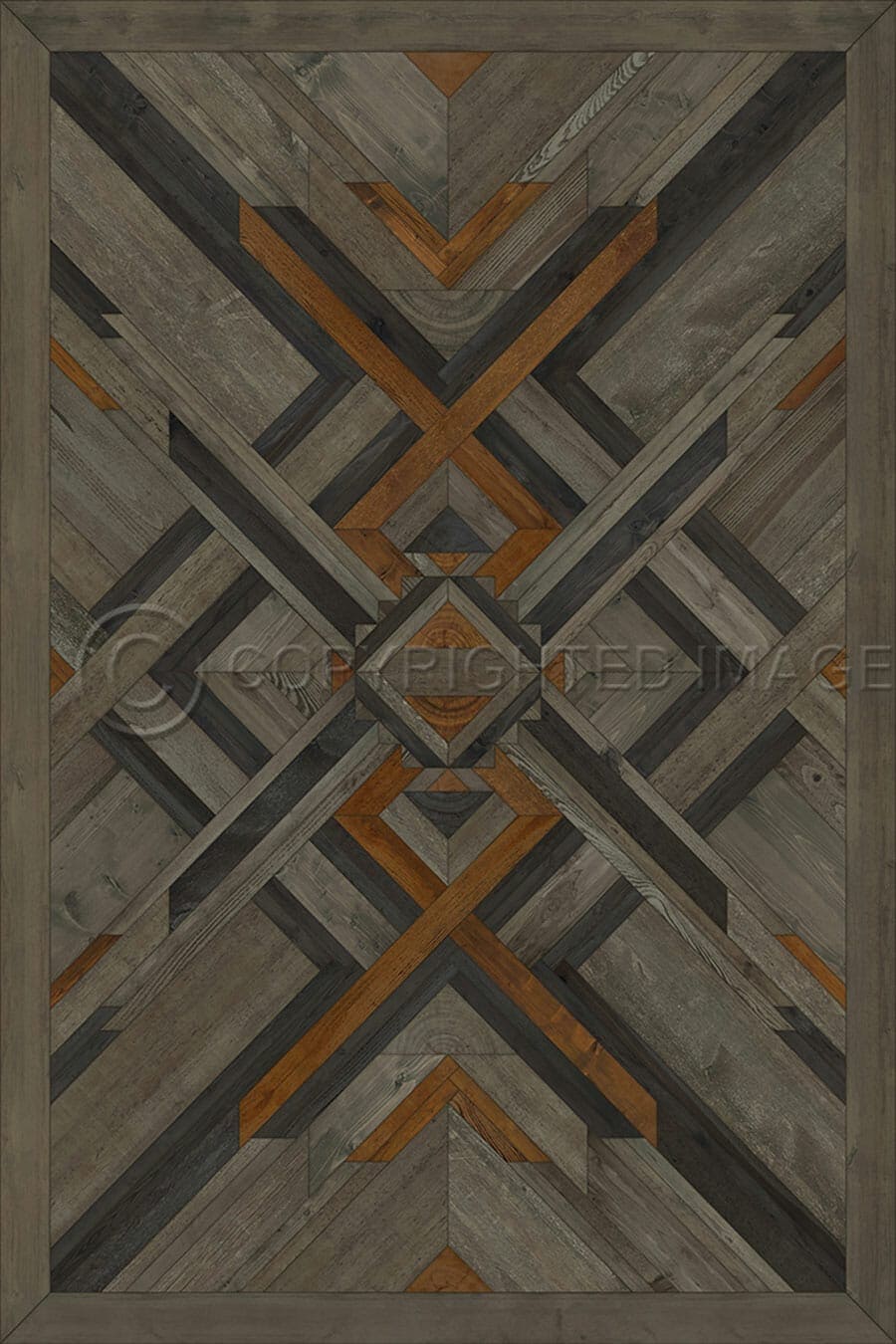 images Woodwork Toffee Vinyl Floor Cloth, 96 x 140, 120 x 175
