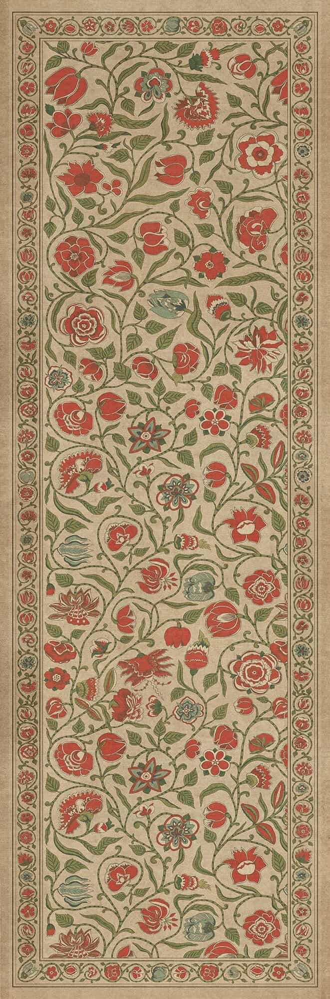 images English Garden Carnation Vinyl Floor Cloth 36x115