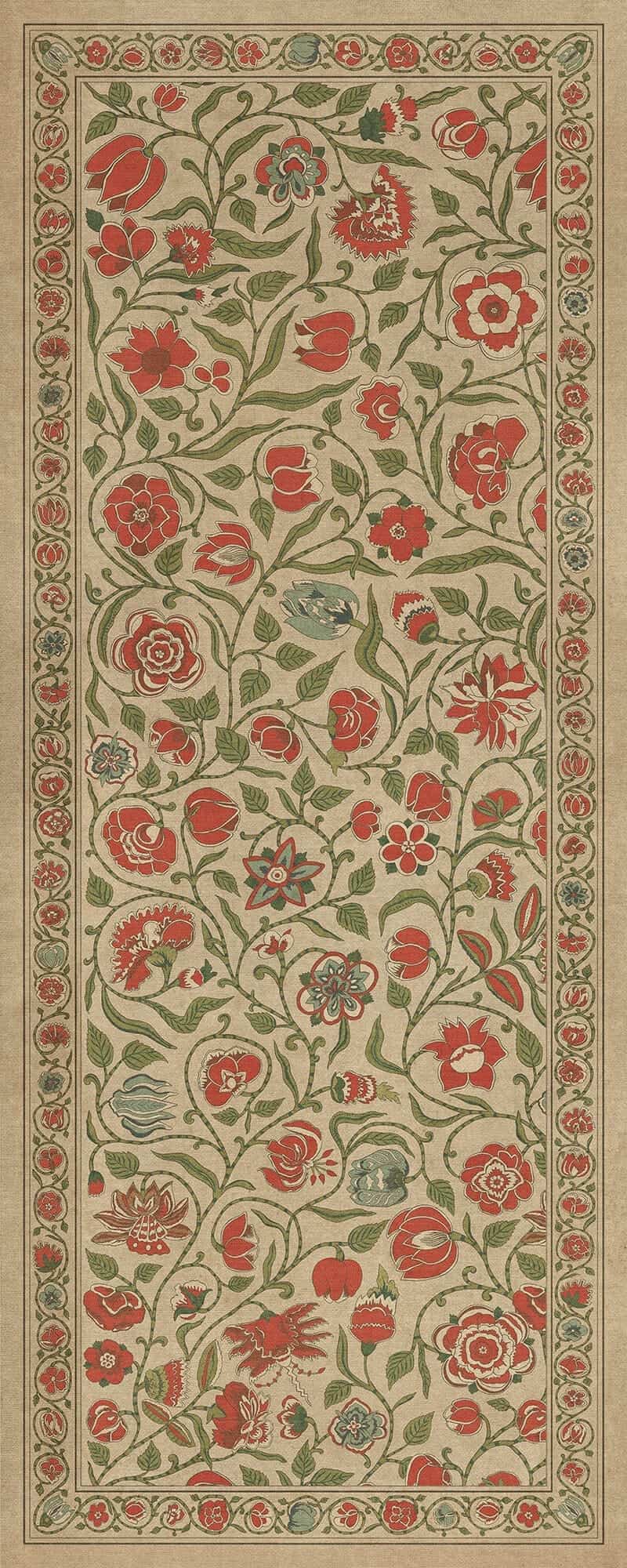images English Garden Carnation Vinyl Floor Cloth 36x90