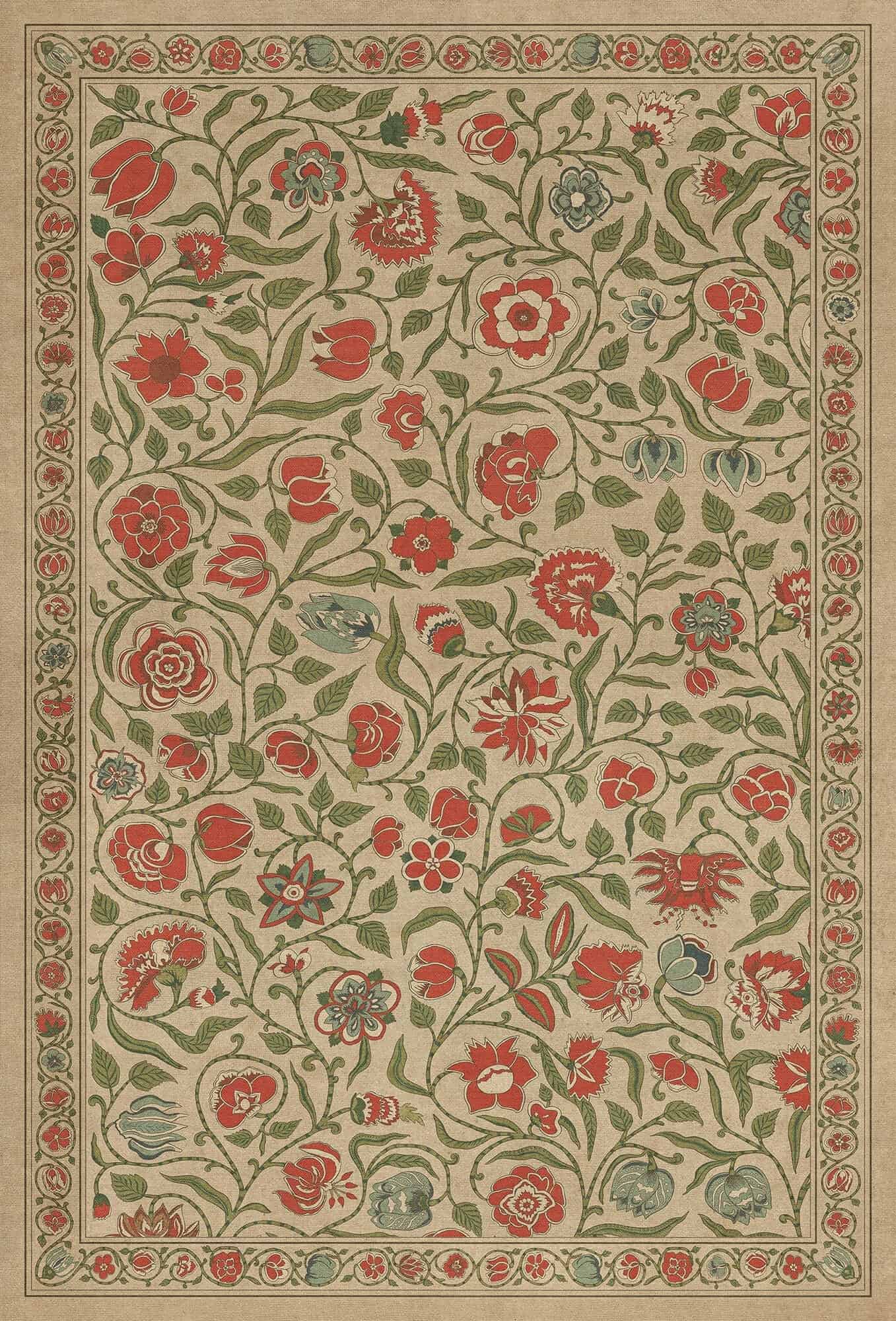 images English Garden Carnation Vinyl Floor Cloth 38x56