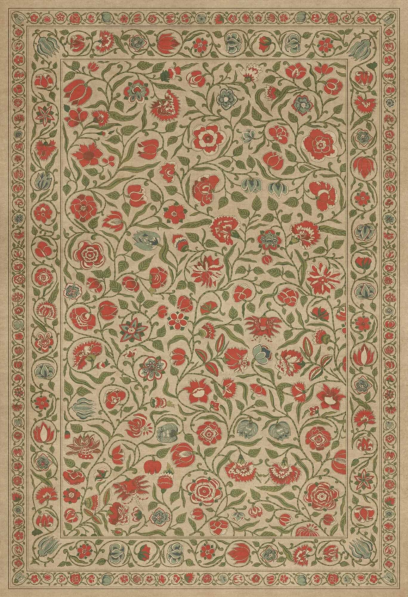 images English Garden Carnation Vinyl Floor Cloth 52x76, 70x102