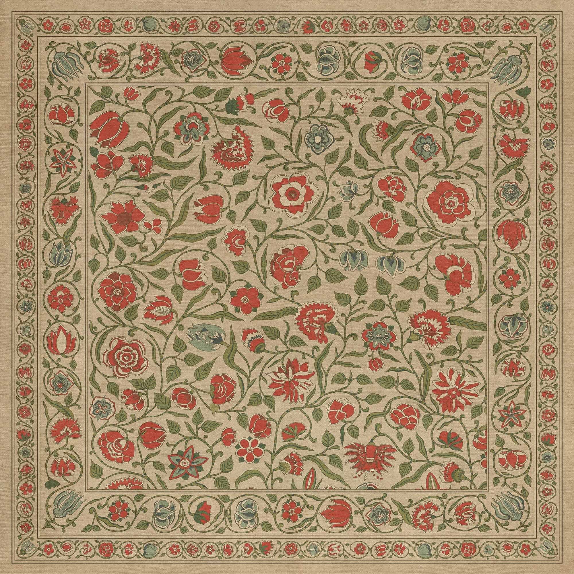 images English Garden Carnation Vinyl Floor Cloth 60x60, 72x72