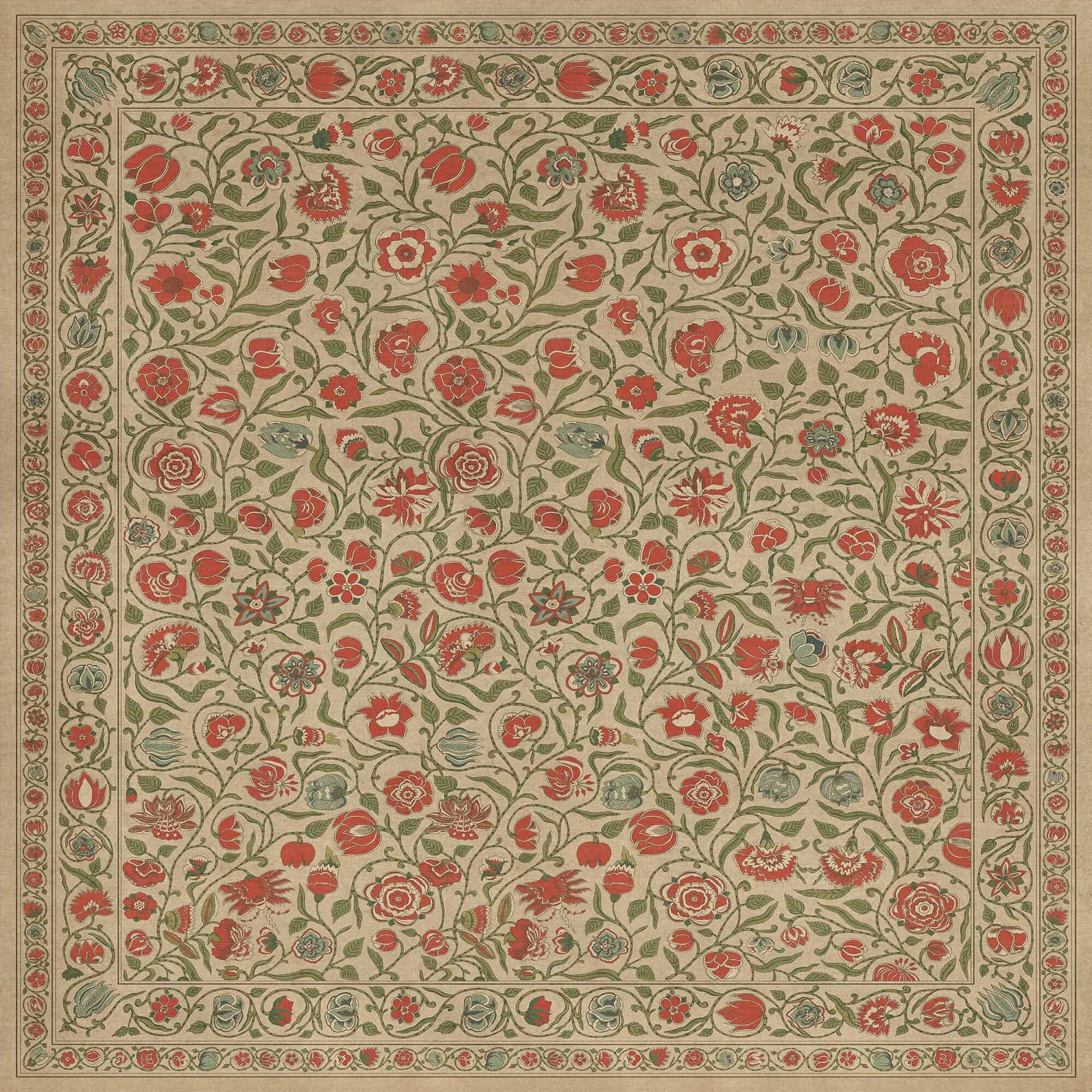 images English Garden Carnation Vinyl Floor Cloth 96x96, 120x120