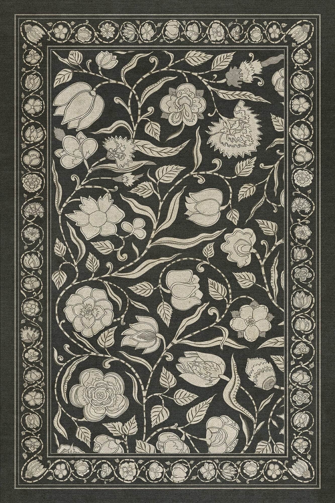 images English Garden Night Vinyl Floor Cloth 20x30, 24x36