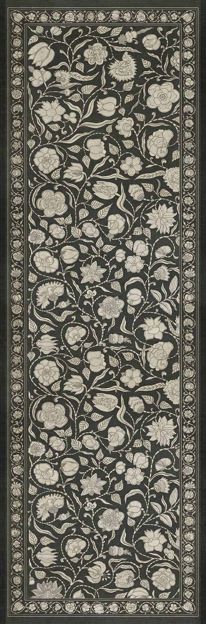 images English Garden Night Vinyl Floor Cloth 36x115