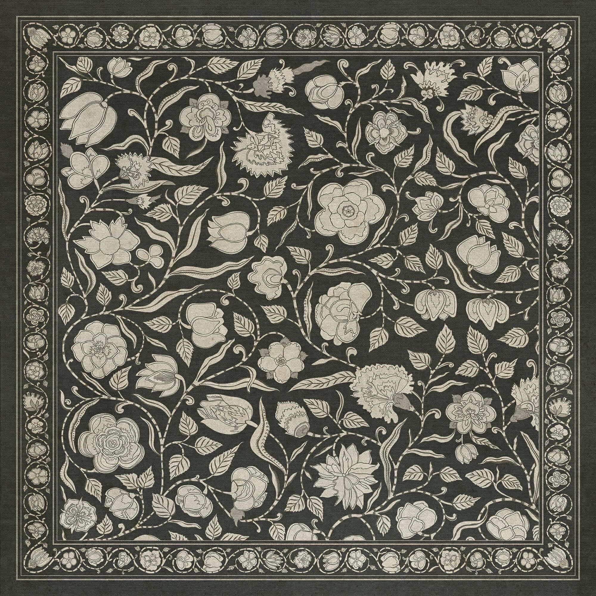 images English Garden Night Vinyl Floor Cloth 36x36