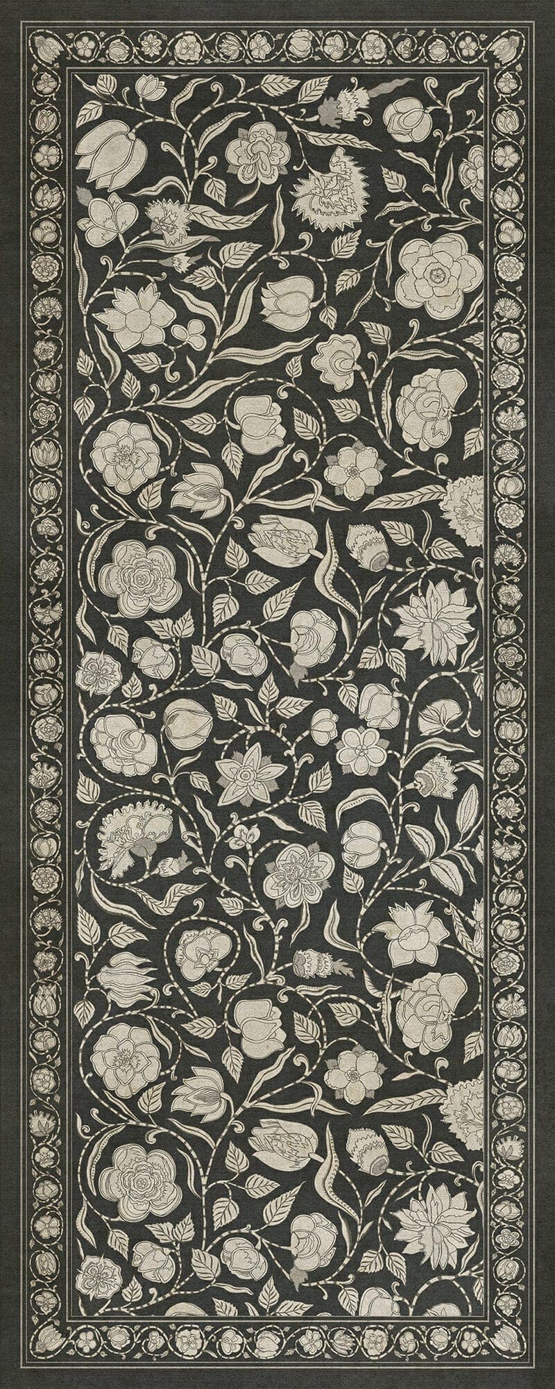 images English Garden Night Vinyl Floor Cloth 36x90