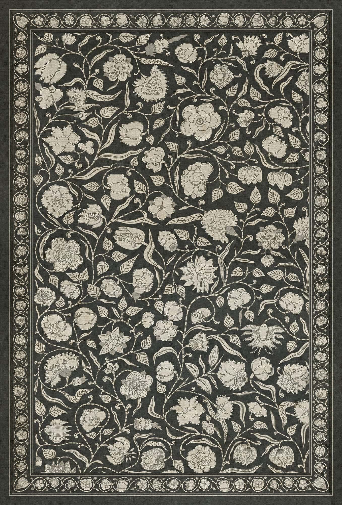 images English Garden Night Vinyl Floor Cloth 38x56