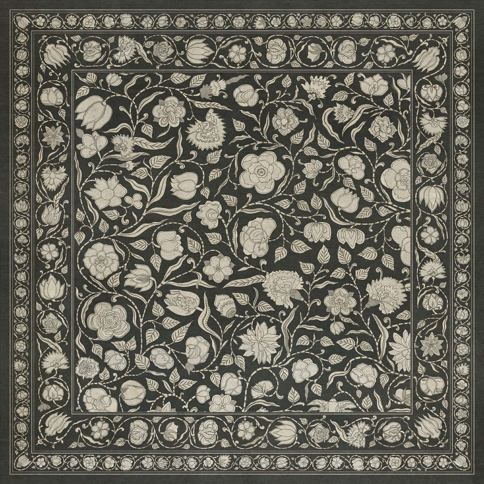 images English Garden Night Vinyl Floor Cloth 48x48