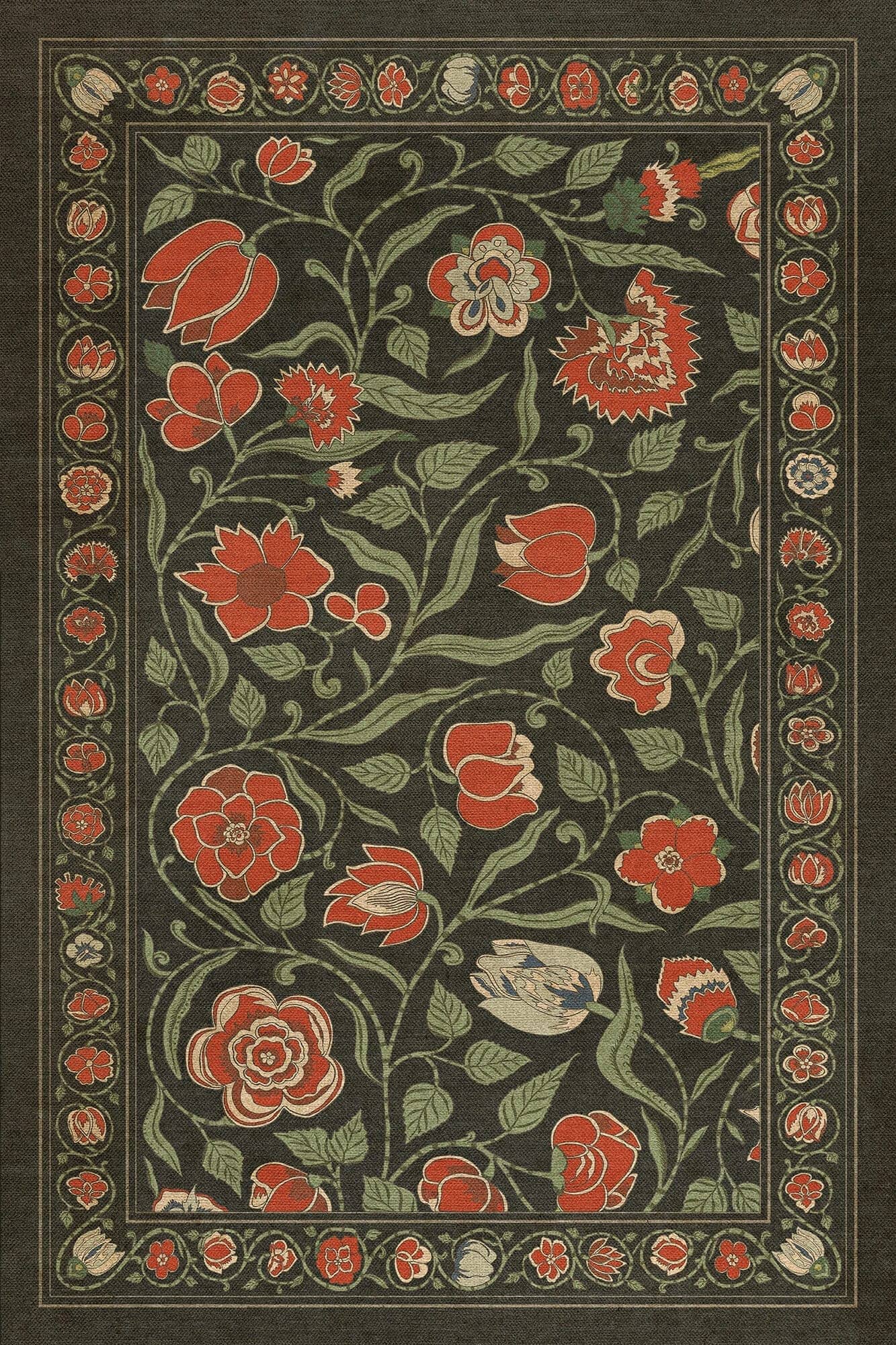 images English Garden Rose Vinyl Floor Cloth 20x30, 24x36