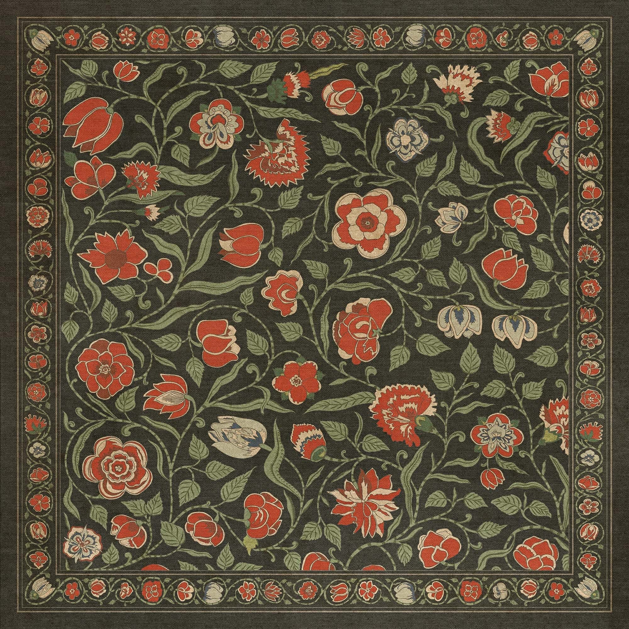 images English Garden Rose Vinyl Floor Cloth 36x36