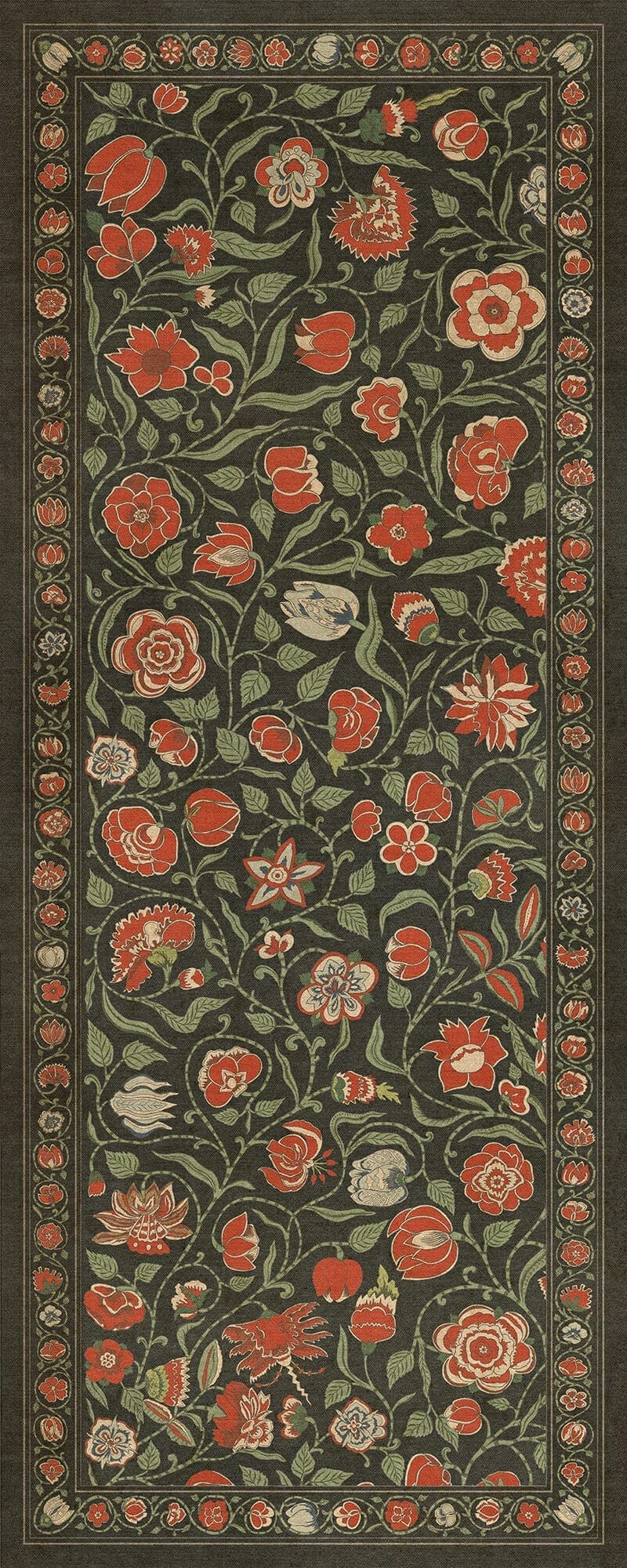 images English Garden Rose Vinyl Floor Cloth 36x90